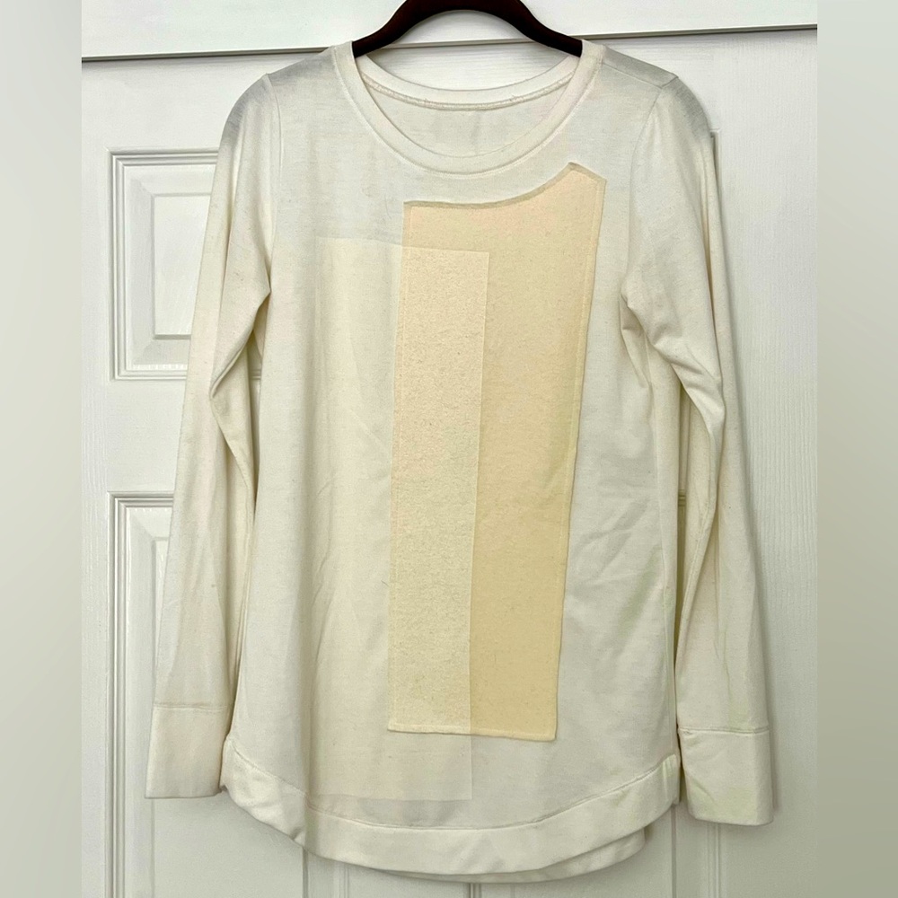 Démoo ivory scoop neck long sleeved tunic, size S